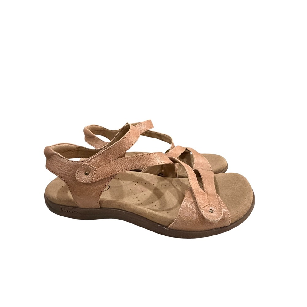 Taos 9W Big Time Tan Leather Strappy Comfort Sandals